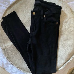 7 For All Mankind Black Velvet Pants. Size 28.